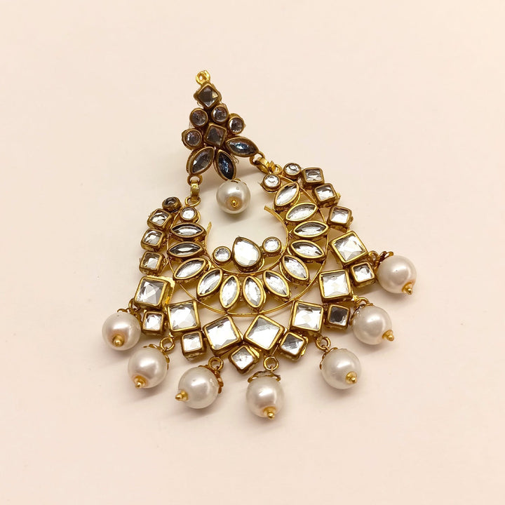 Samreen Big Pearl Kundan Earrings