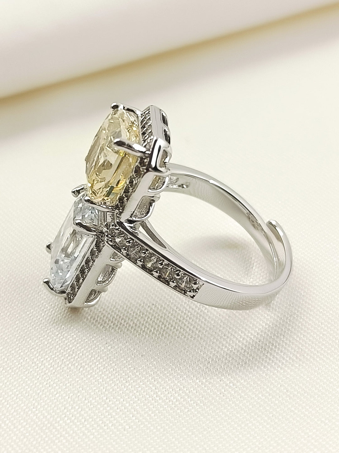 Jesse Yellow American Diamond Finger Ring