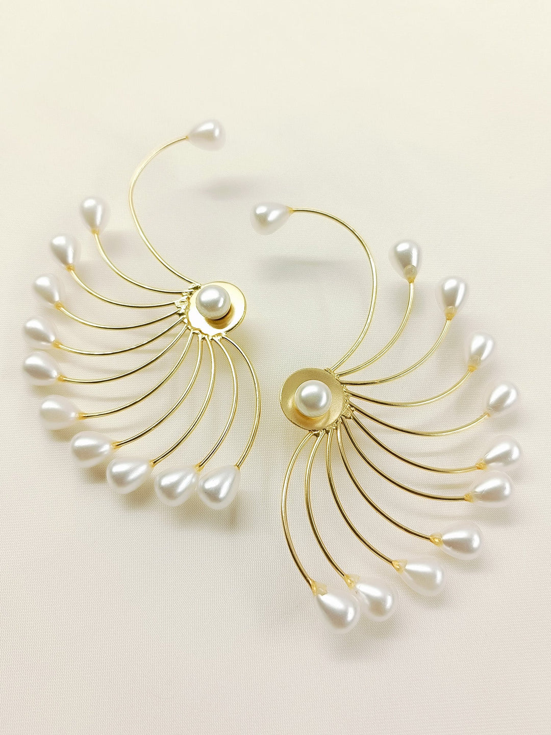 Nayana Solar Pearl Detachable Ear Cuff Statement Earrings
