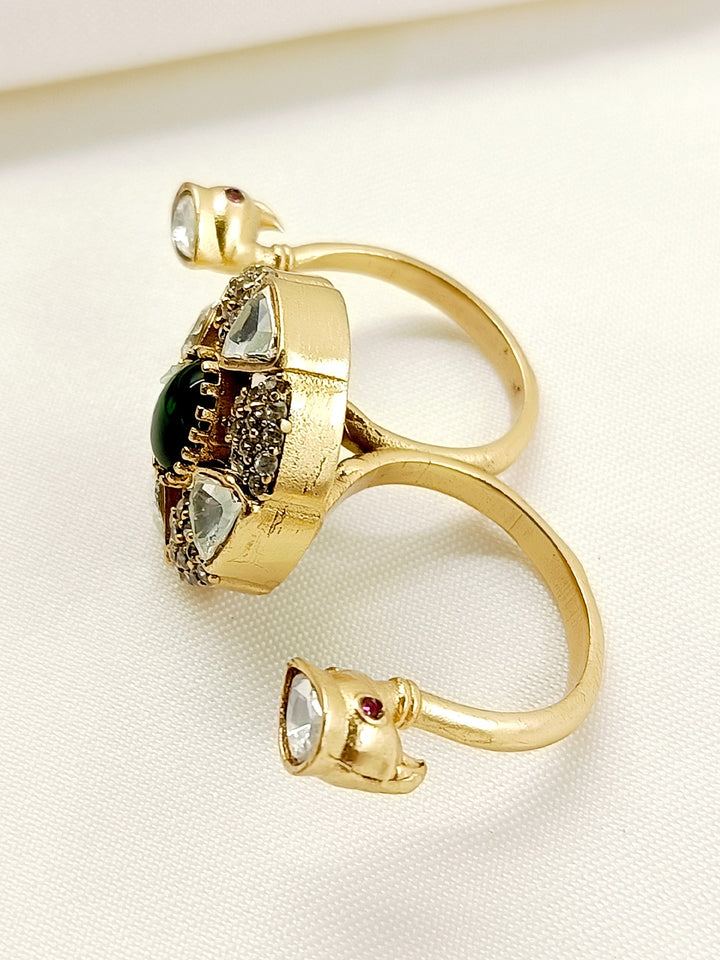 Aniya Green American Diamond Finger Ring