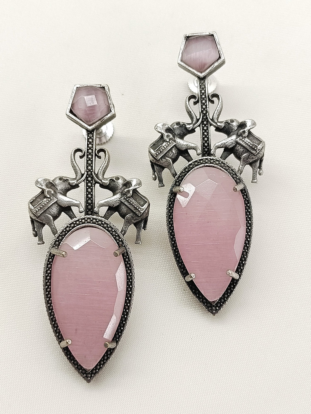 Warda Baby Pink Oxidized Earring