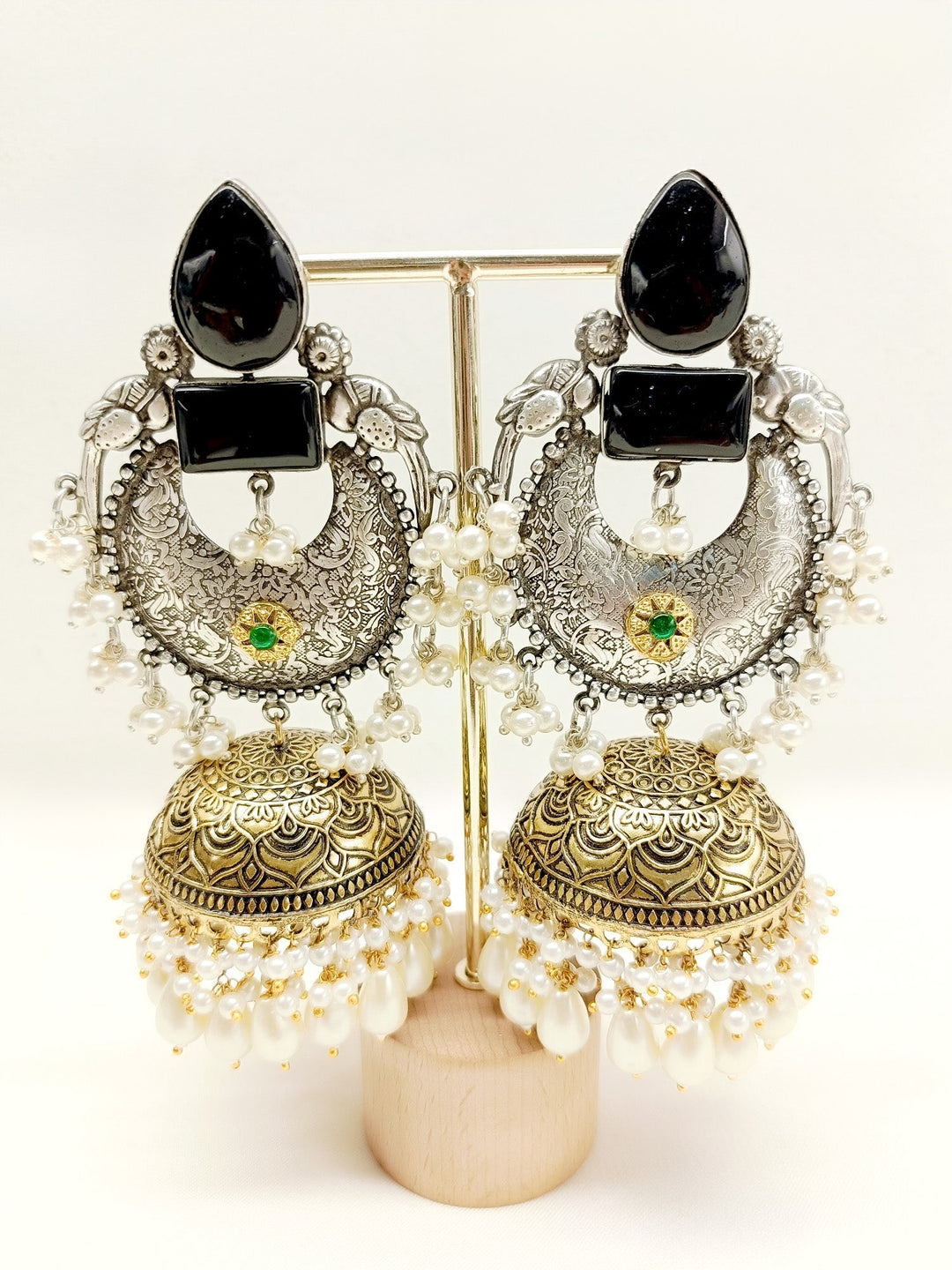 Nyra Black Oxidized Jhumki