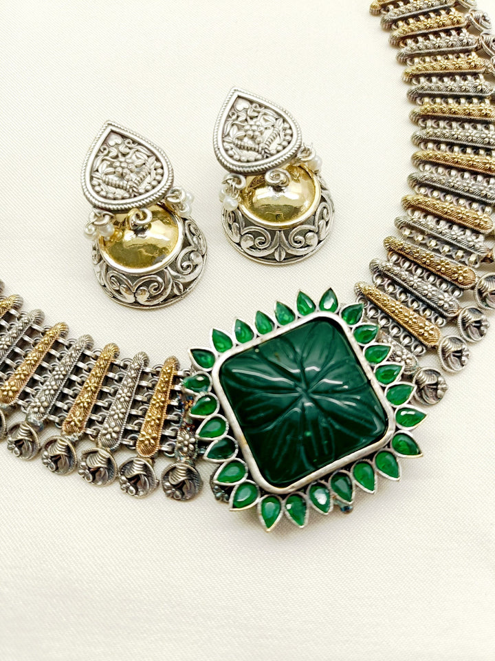 Merry Green Oxidized Necklace Set