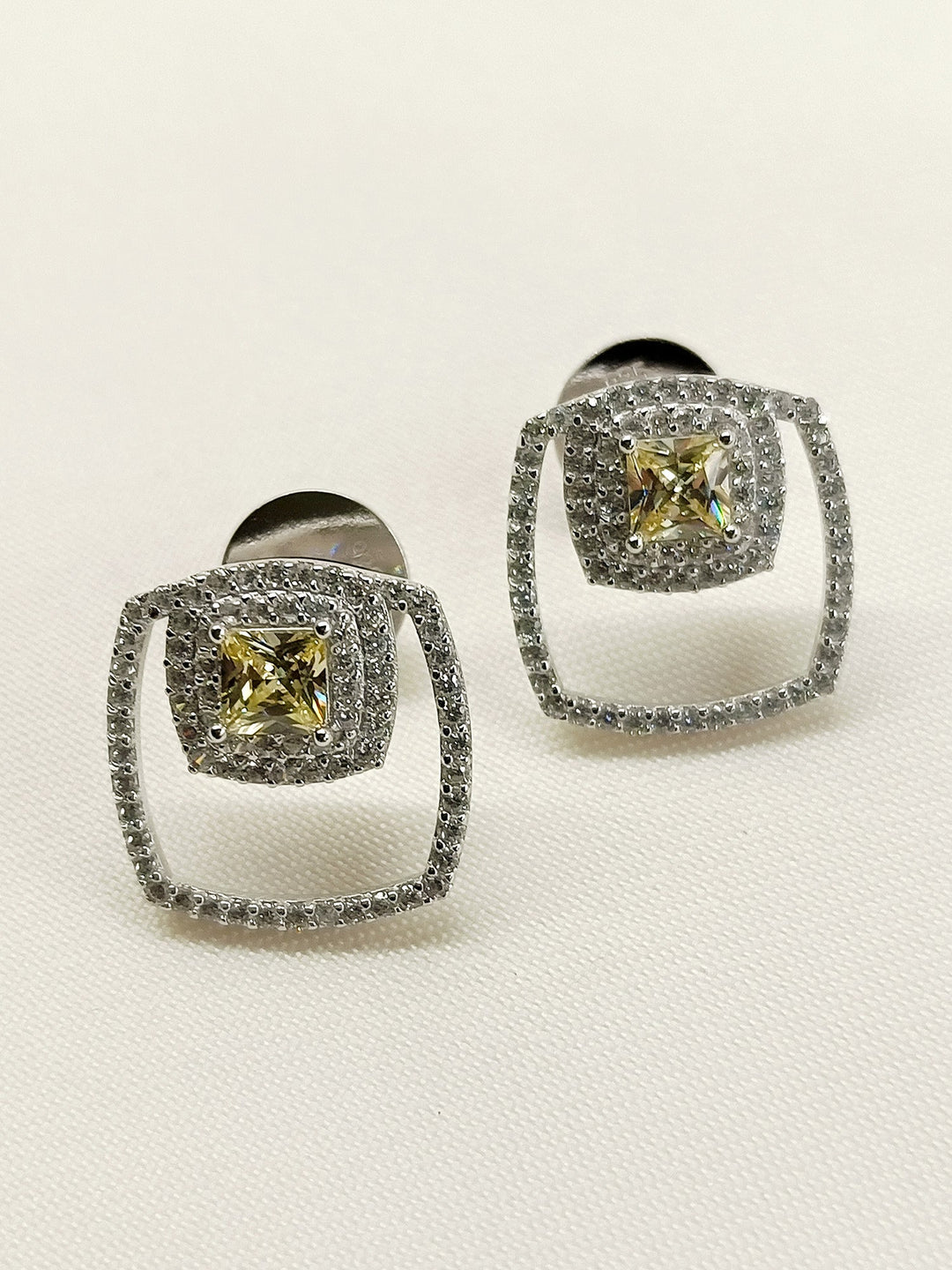 Nitya Yellow 92.5 Silver Swarovski Stone Tops