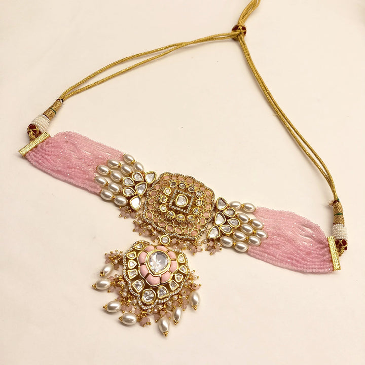 Zareen Baby Pink Kundan Choker