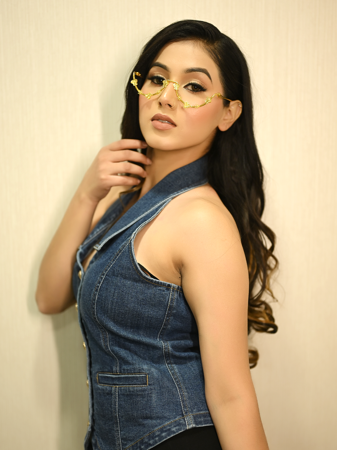 Emily Handmade Metal Goggle Frame - Gold Plated Brass