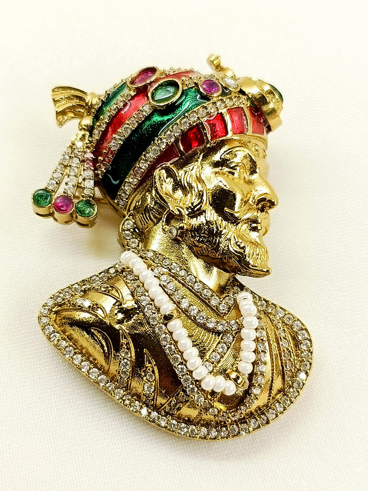 Yuvansh R&amp;G Men’s Maharaja Bust Brooch