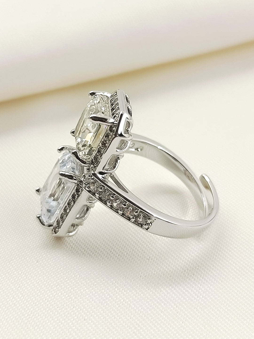 Sharvari White American Diamond Finger Ring