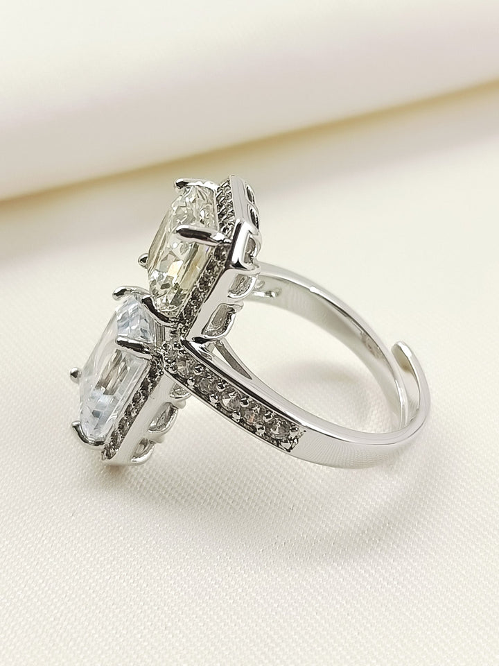 Sharvari White American Diamond Finger Ring