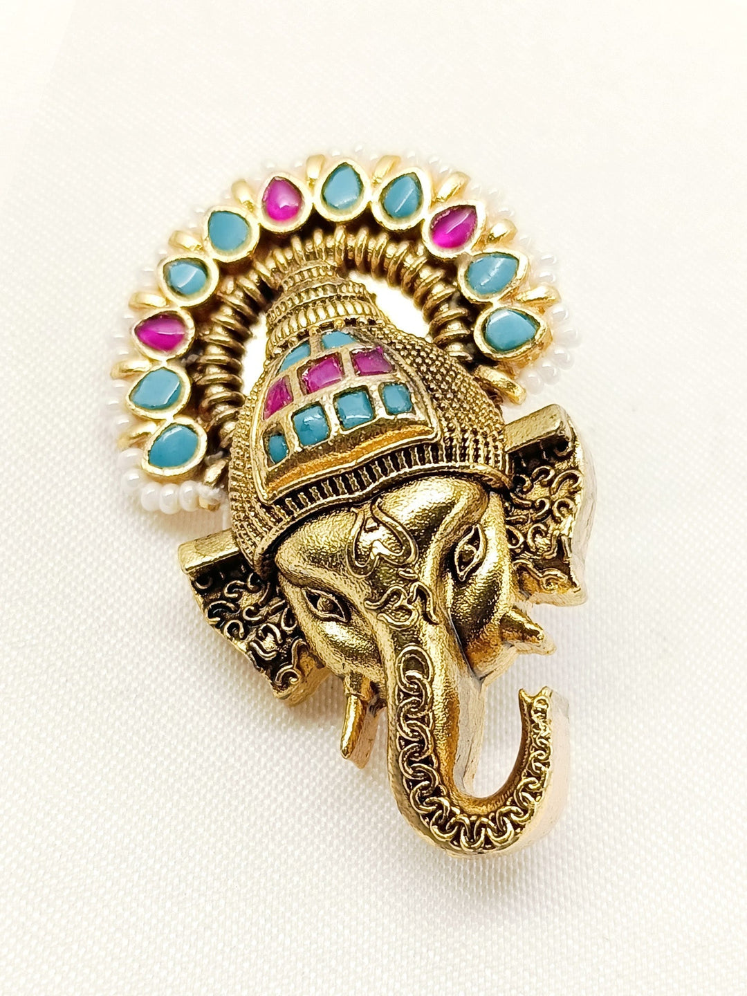 Swaaria Multi Colour Ganesh Ji Brooche