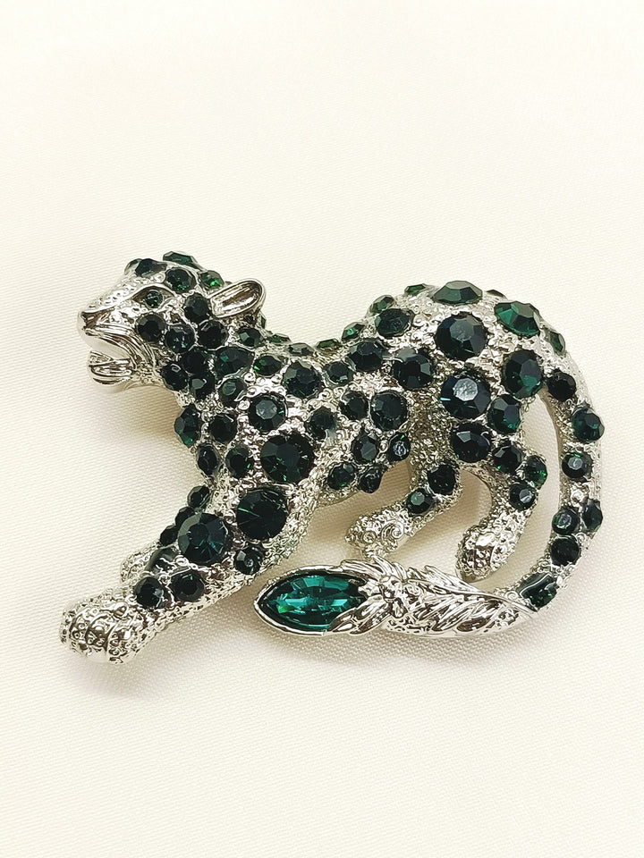 Sahadev Green Tiger Men's Brooch