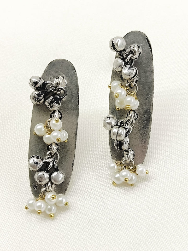 Hayat White Pearl Oxidized Tops