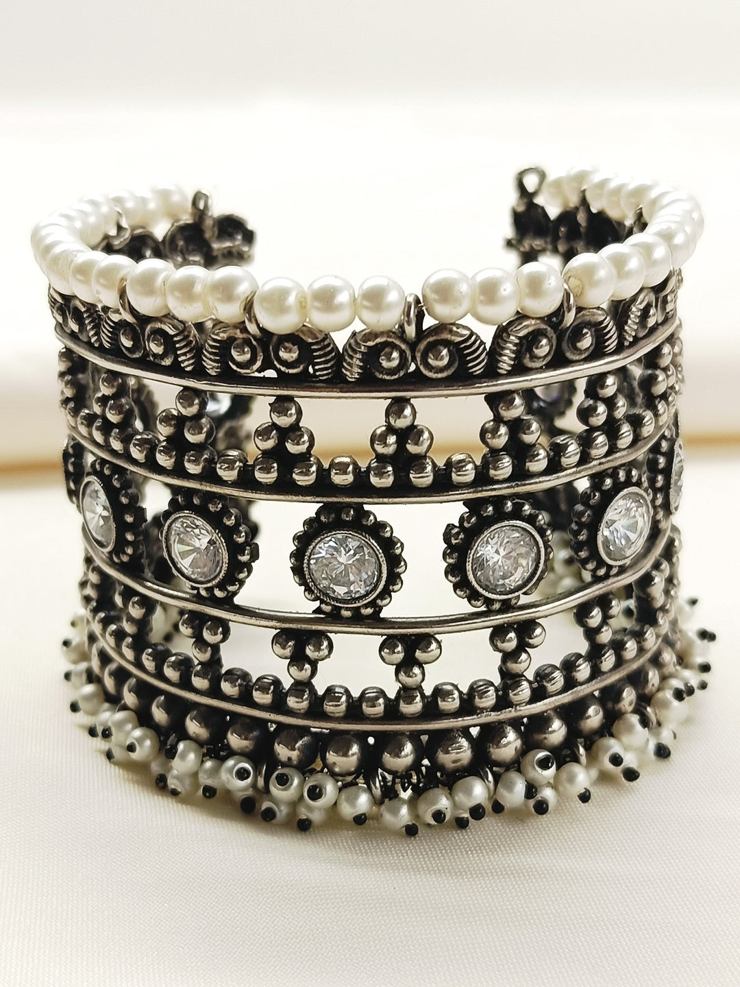 Fenja White Oxidized Bracelet