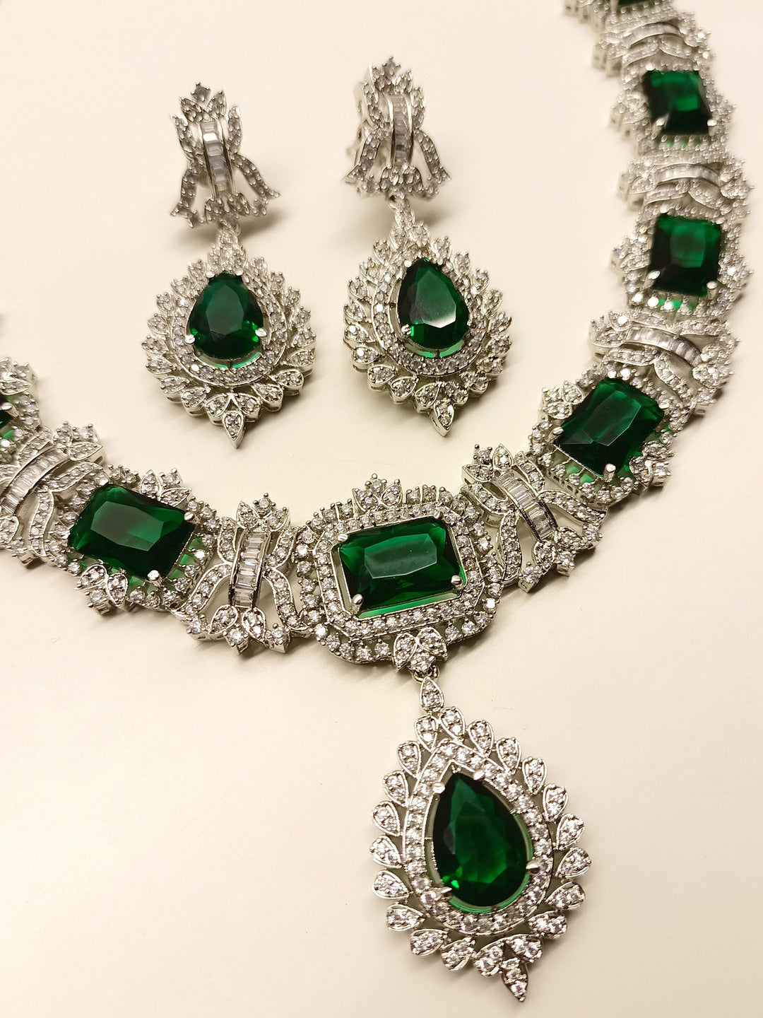 Adrienne Green American Diamond Necklace Set