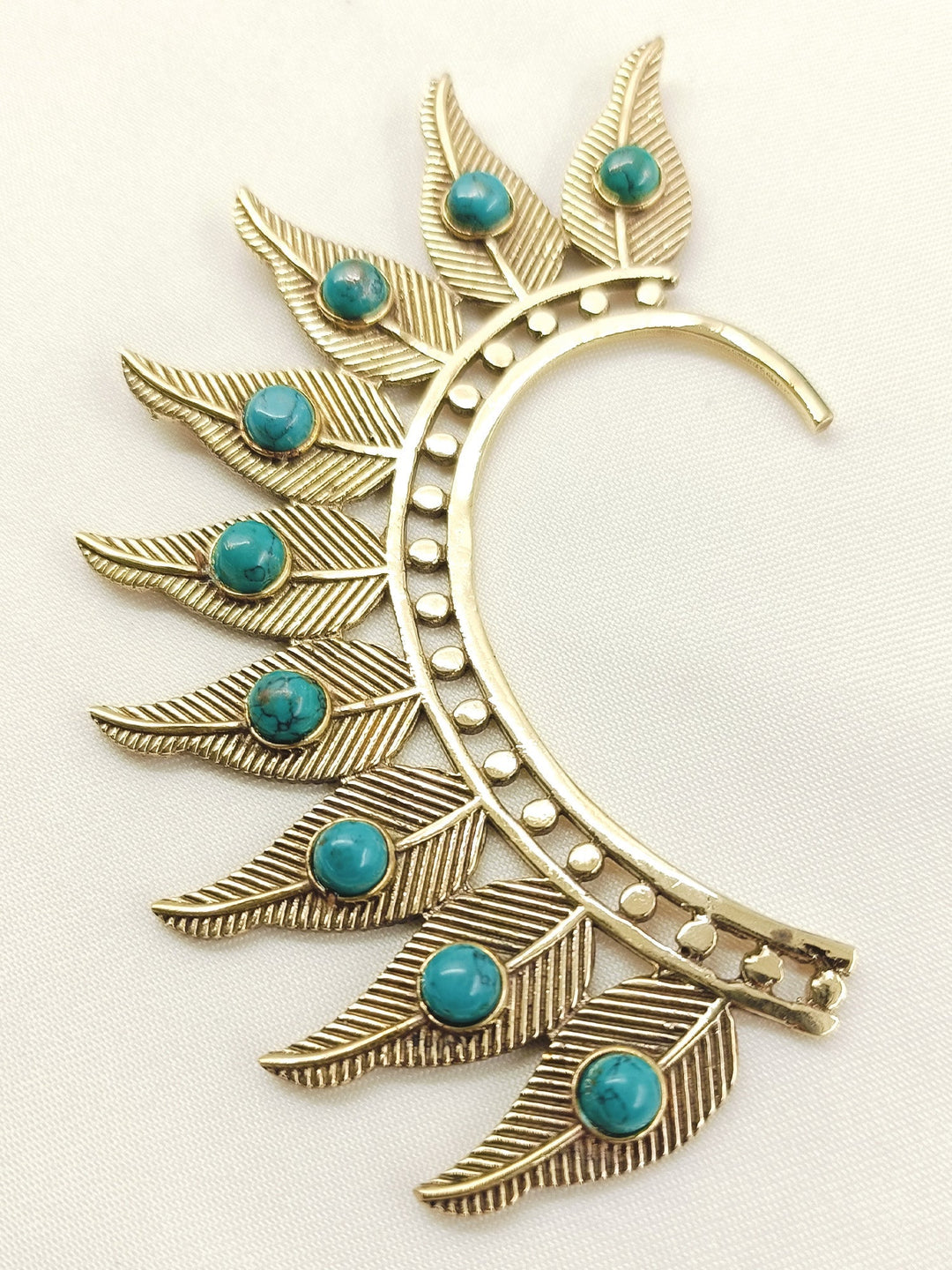 Faridh Men’s Turquoise Feather Earcuff - Ear Cuff for Men