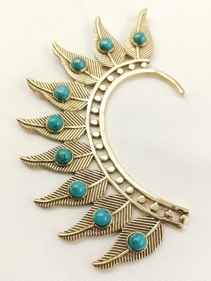 Faridh Men’s Turquoise Feather Earcuff - Ear Cuff for Men