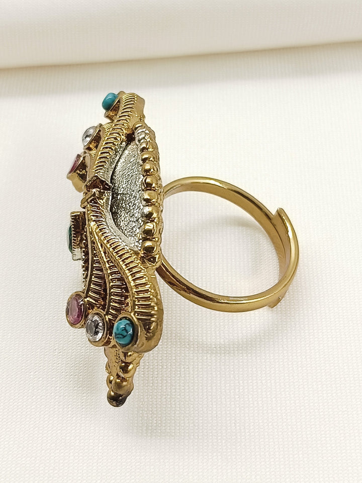 Oorja Multi Colour Oxidized Finger Ring