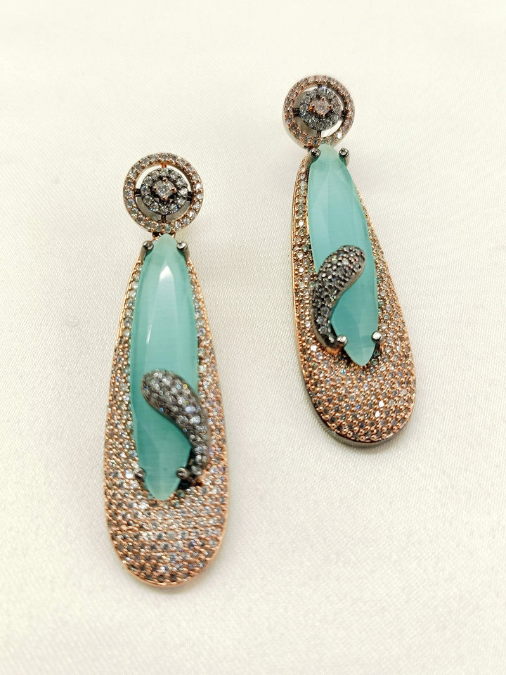 Khyati Diamond Work Light Green Victorian Earrings