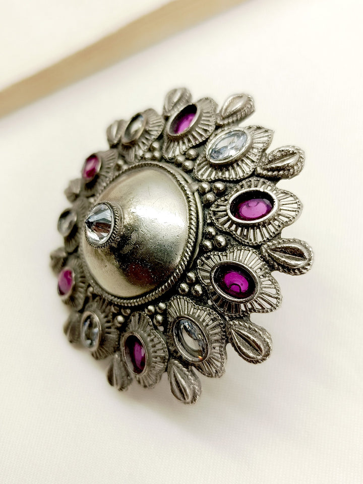Alice Rudy Price Alice Ruby Oxidized Finger Ring – House of Sarvatii LLC