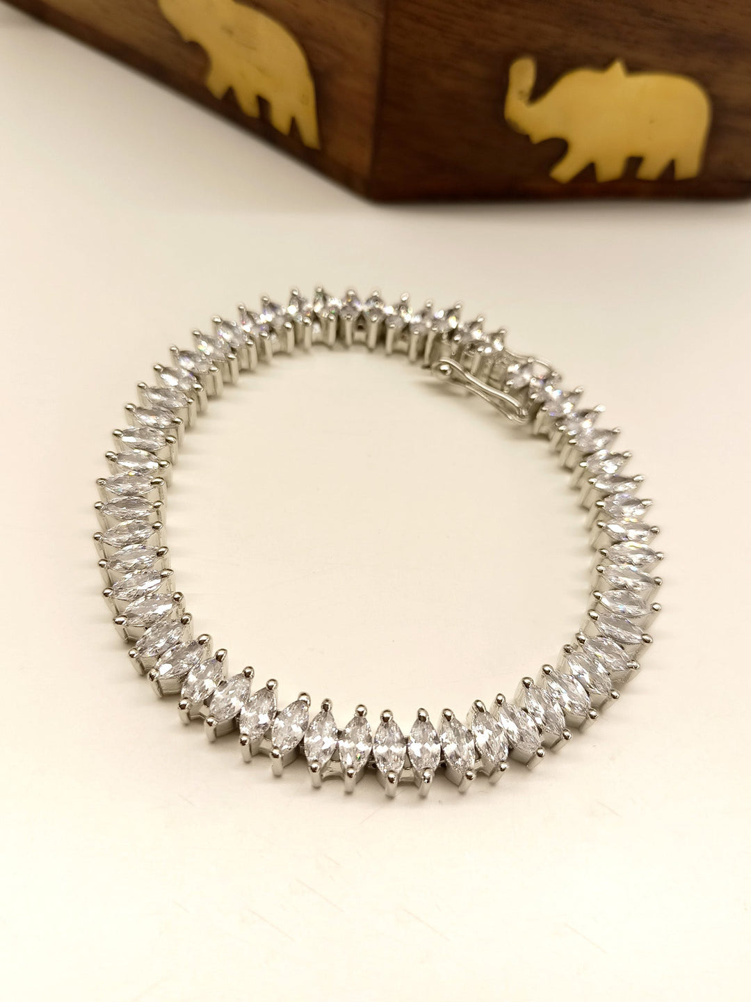 Meghna White American Diamond Bracelet