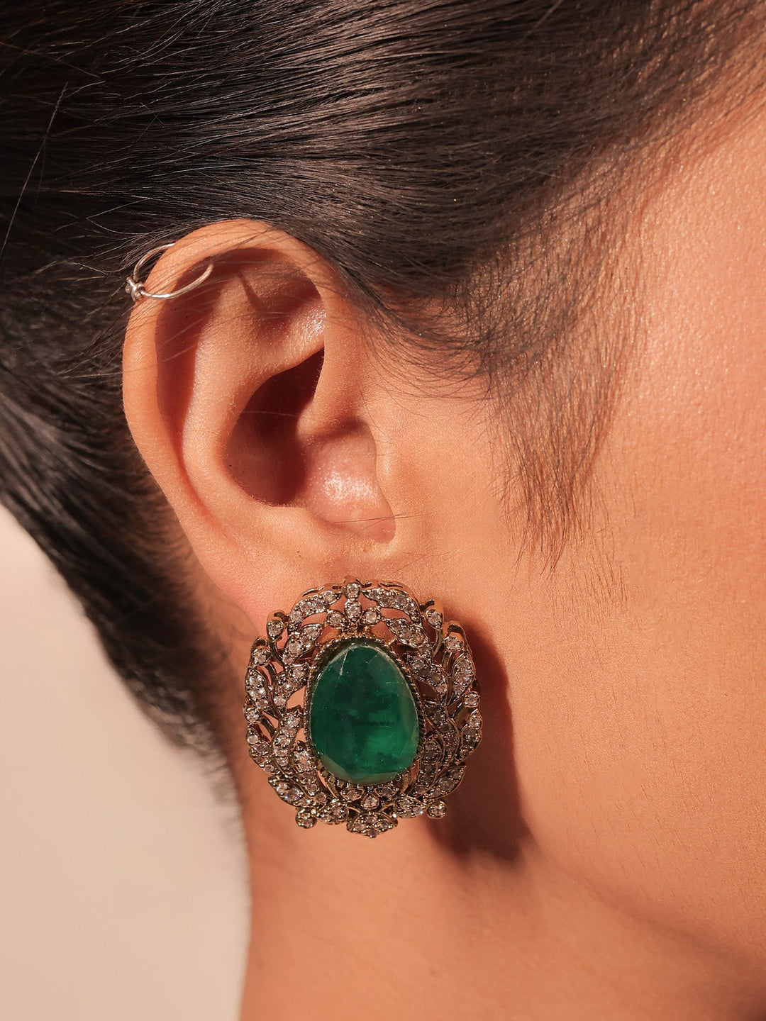 Pavitra Green Victorian Choker Set - Bridal Necklace