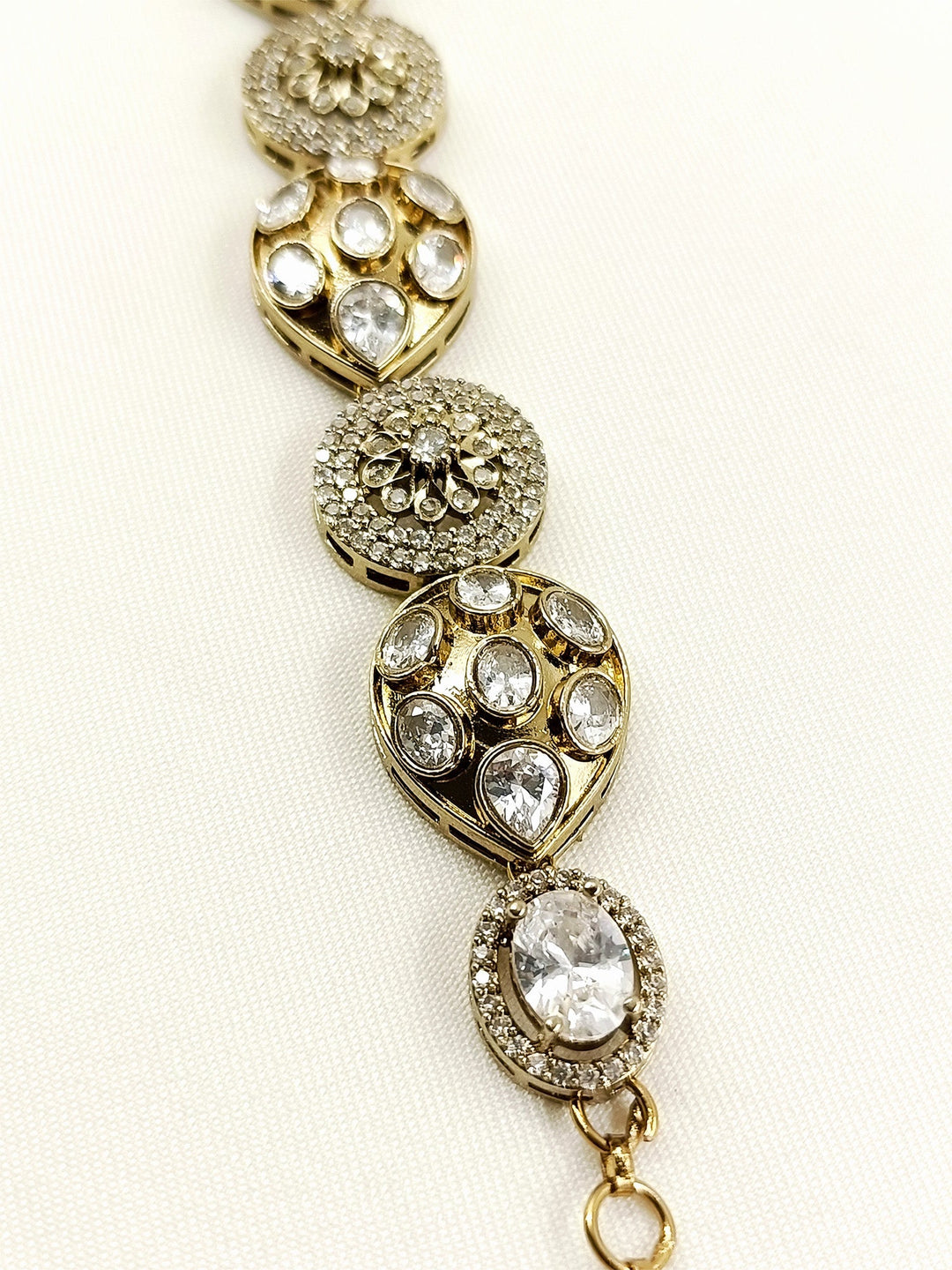 Sarla White Kundan Sheeshpatti - Bridal Headpiece