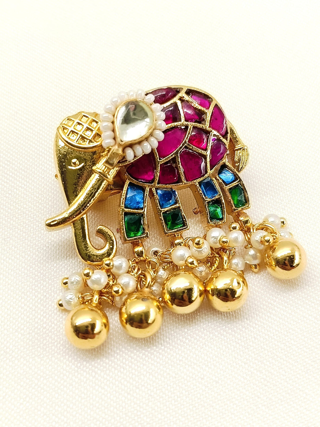 Hashika Multi Colour Elephant Brooche