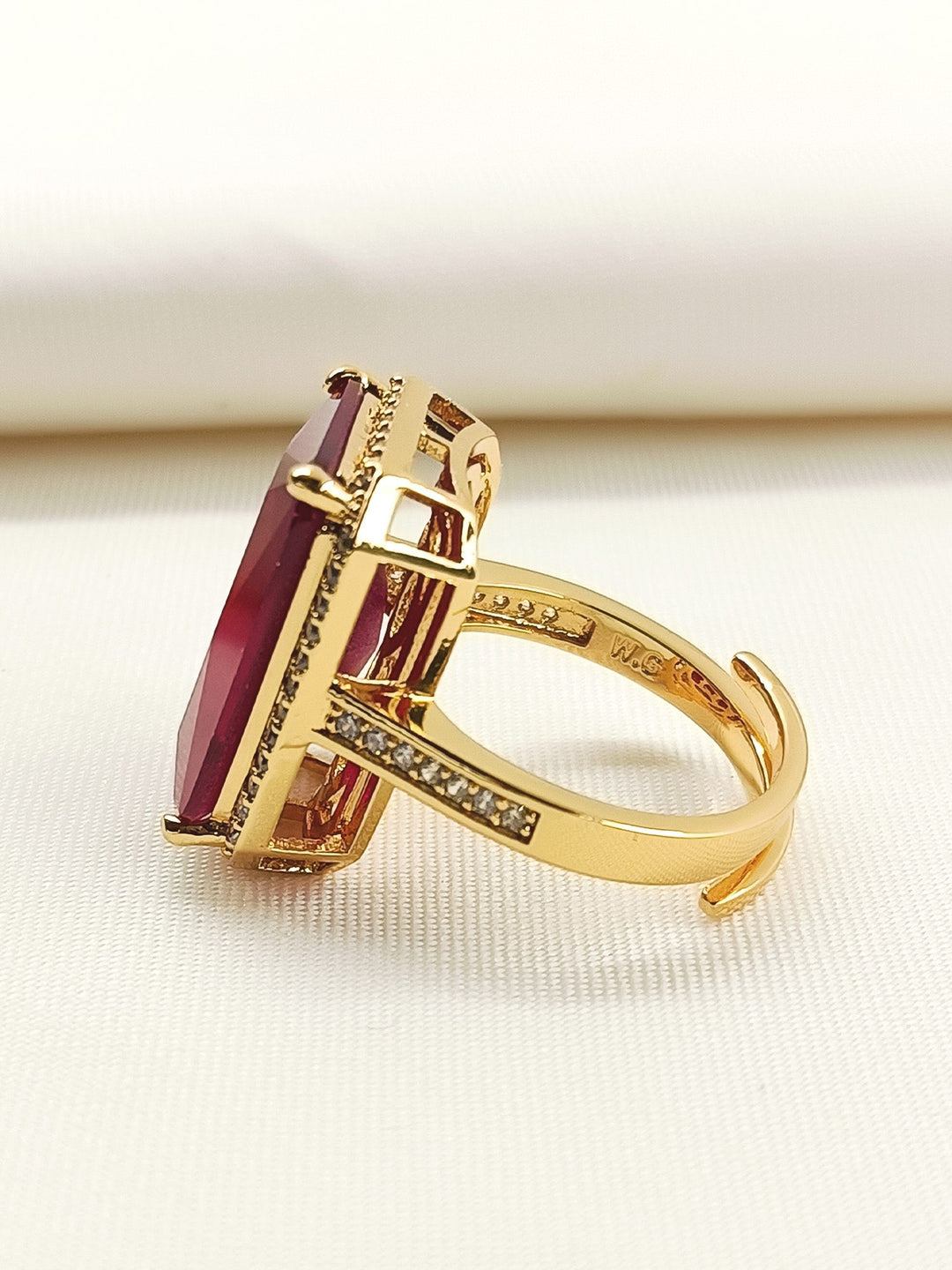 Lovemallow Ruby American Diamond Finger Ring