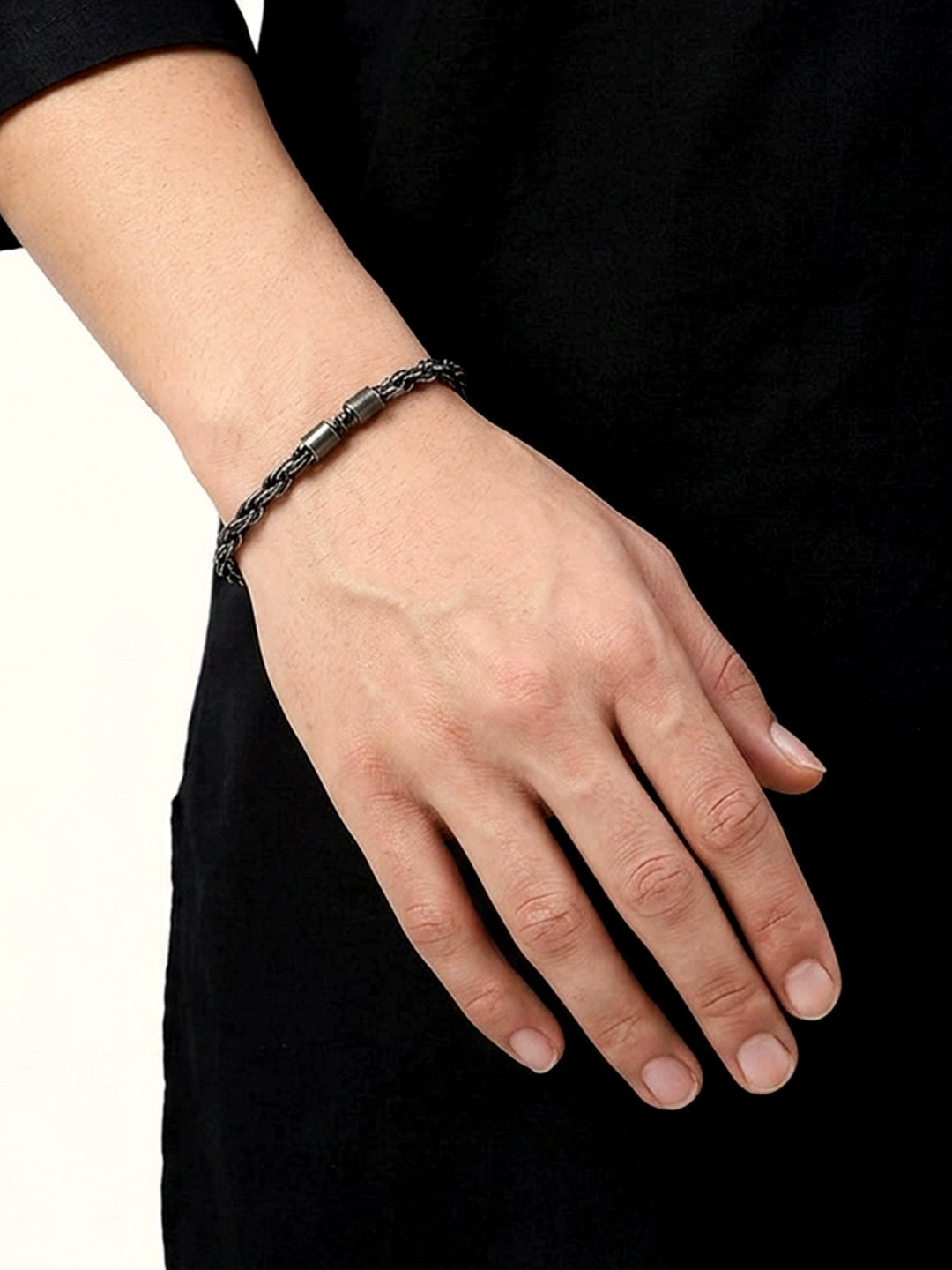 Wriddhish Oxidized Wheat Chain Men&