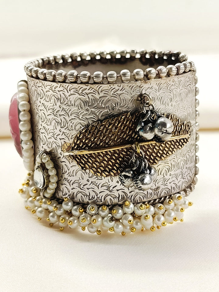 Tarunika Pink Oxidized Bracelet