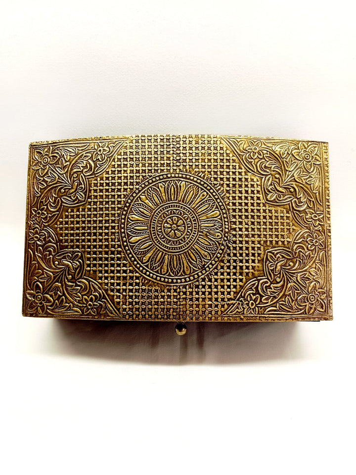 Bandhani Wood & Brass Fitted Jewellery Box