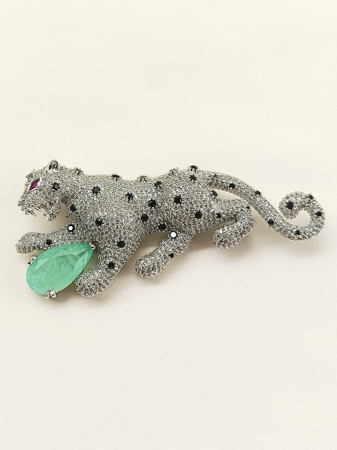 Kartik Mint Green Leopard Men's Brooch