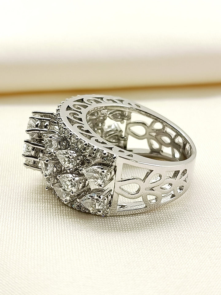 Rijul 92.5 Silver Swarovski Stone Finger Ring