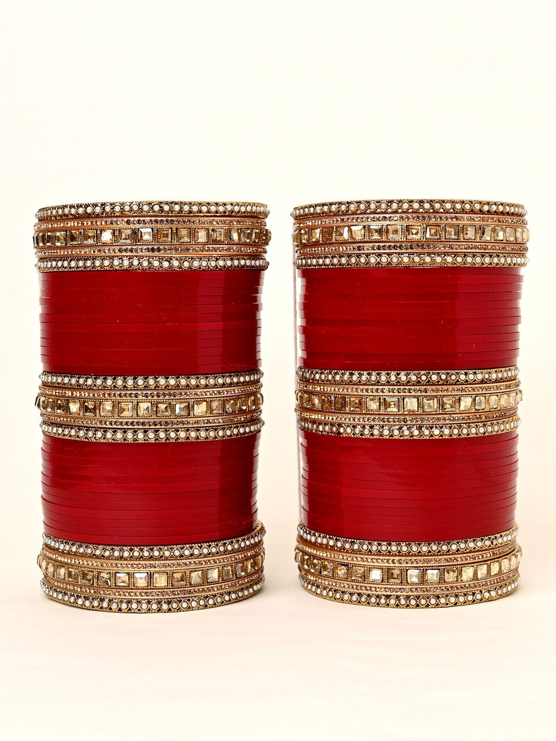 Greeshma Copper Stones Kada's Traditional Maroon Punjabi Chura