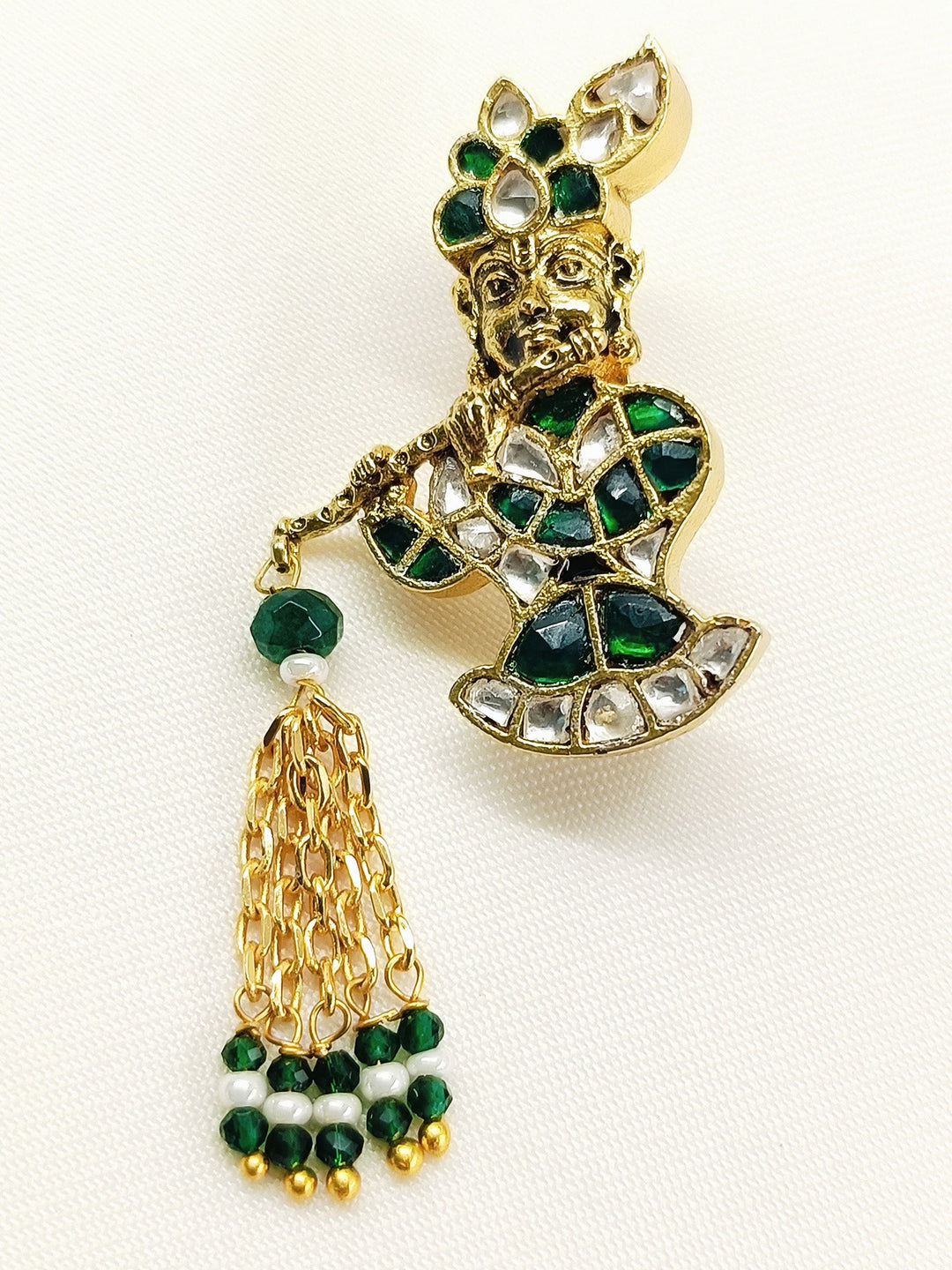 Maanav Green Krishna Ji Brooch