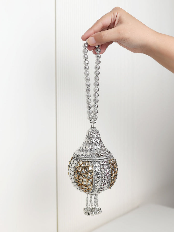 Kanu Silver Matki Mini Potli Bag