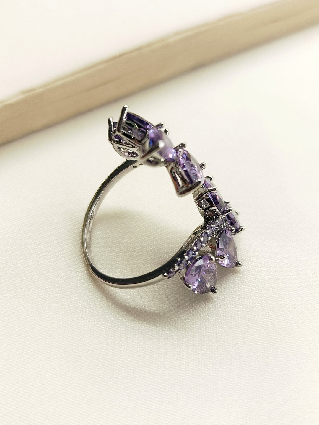 Divi Purple American Diamond Finger Ring