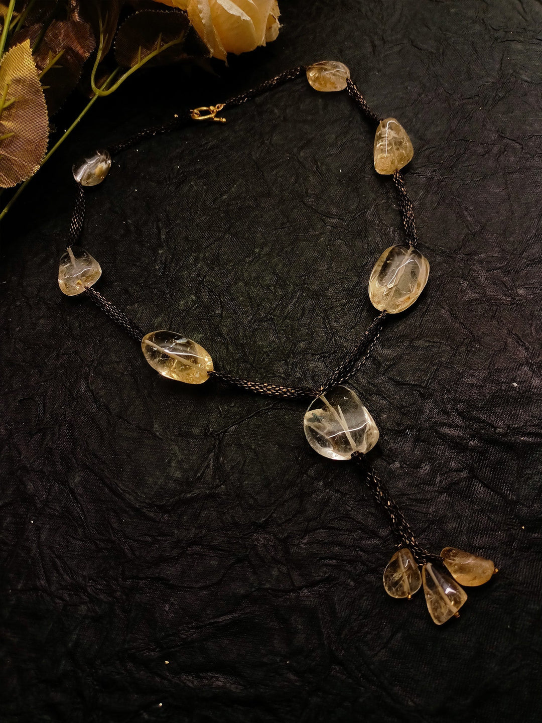 Parushi Citrine Black Neckpiece