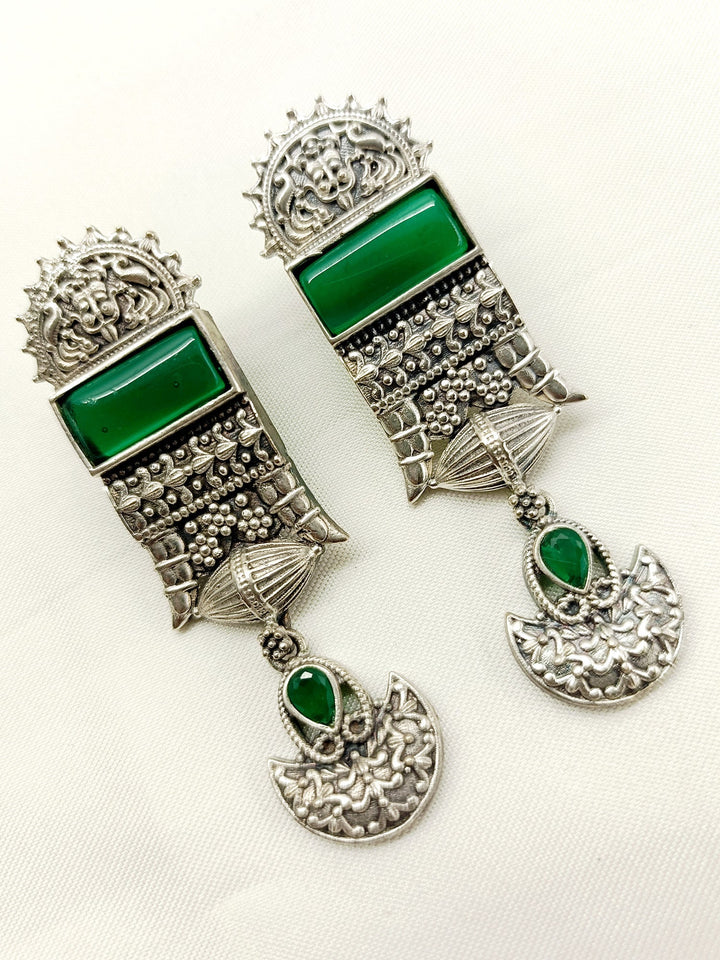 Love Green Oxidized Earrings