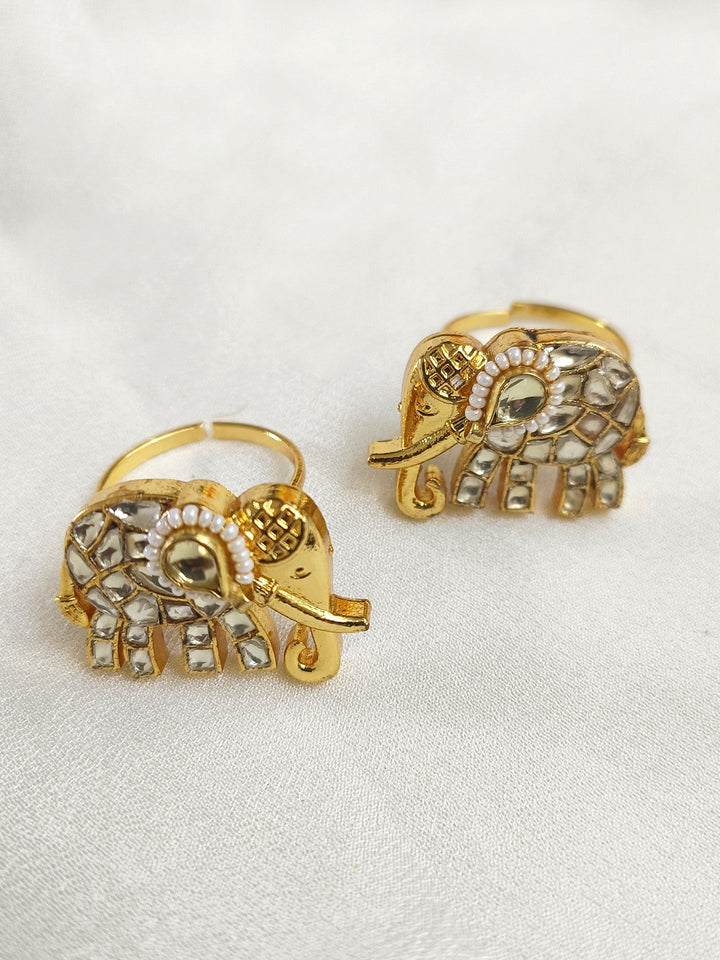 Bestrew Bestrew White Elephant Kundan Toe Ring – House of Sarvatii LLC