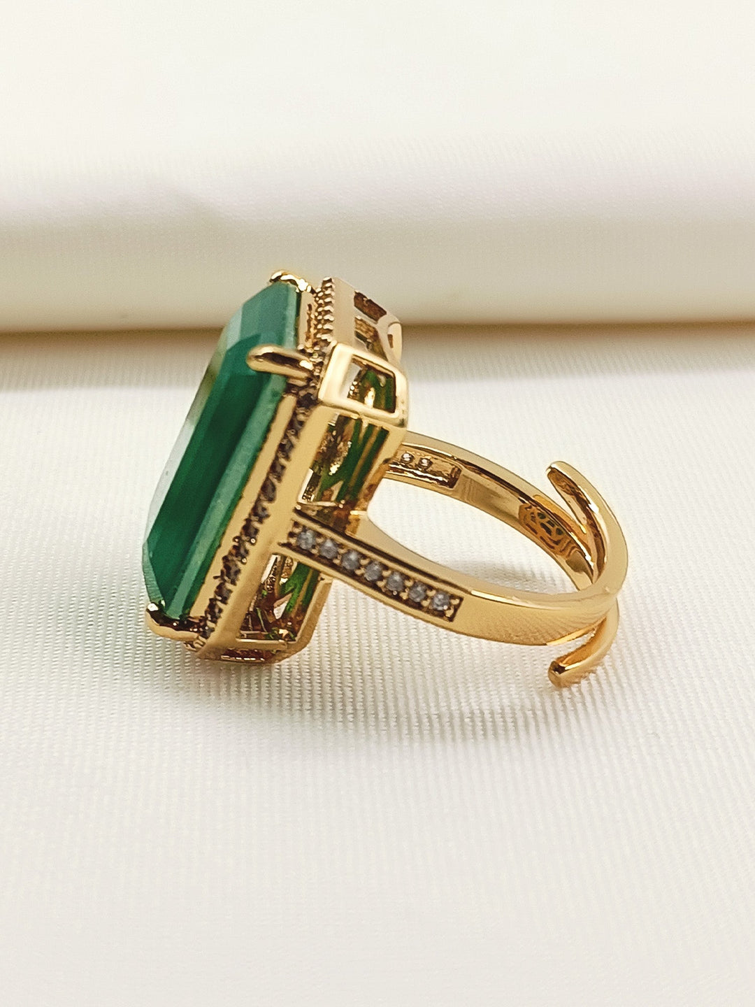 Zavanna Green American Diamond Finger Ring