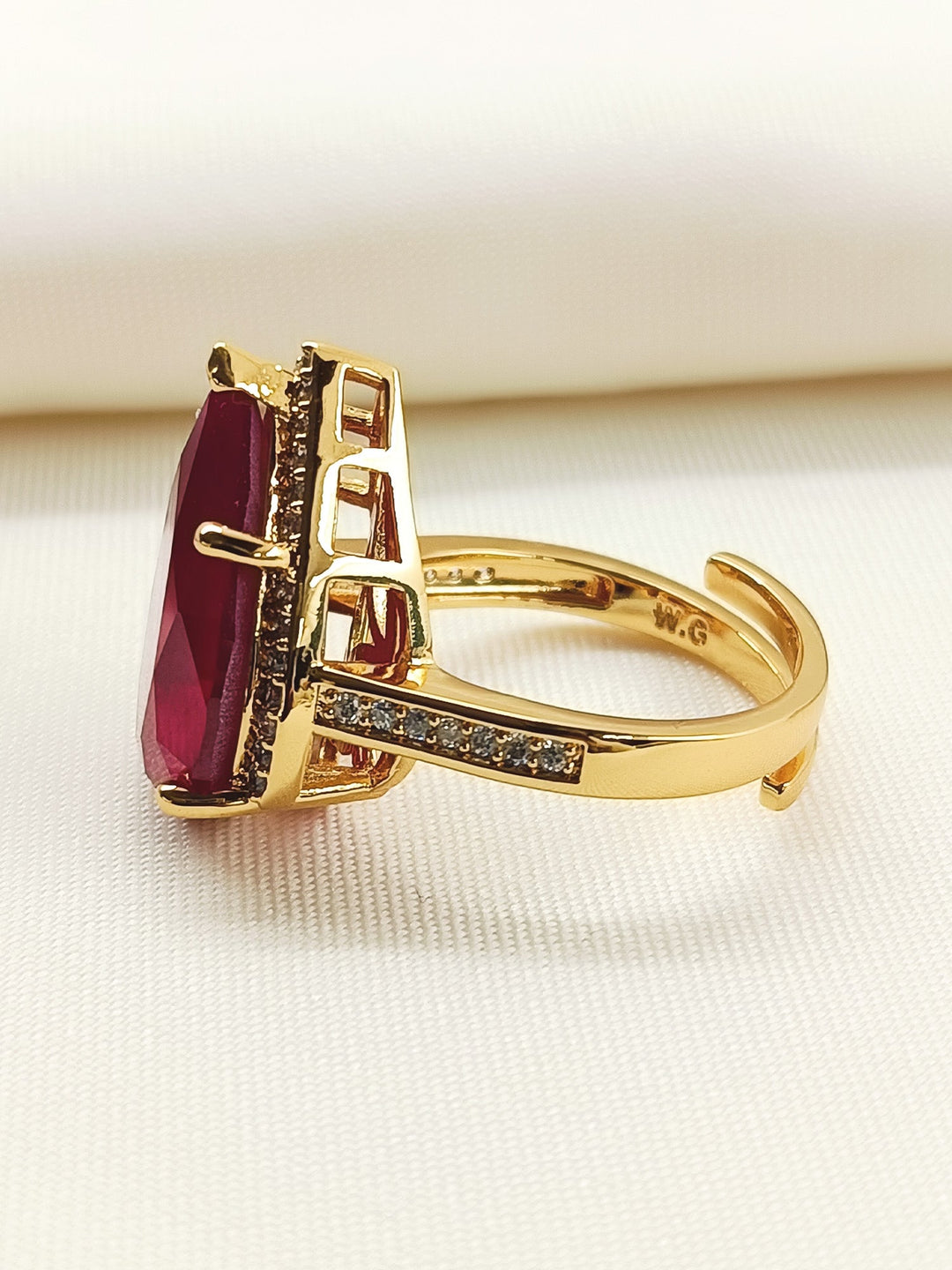 Shravani Ruby American Diamond Finger Ring