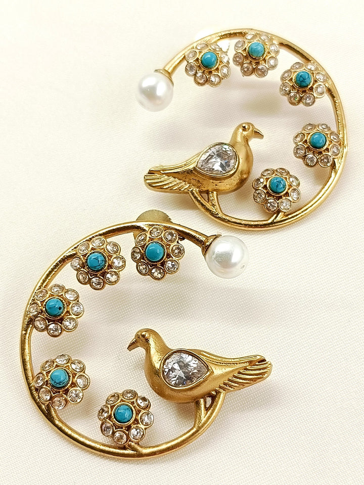Hima Firozi Boutique Earring - Earrings Antique Gold-Plated