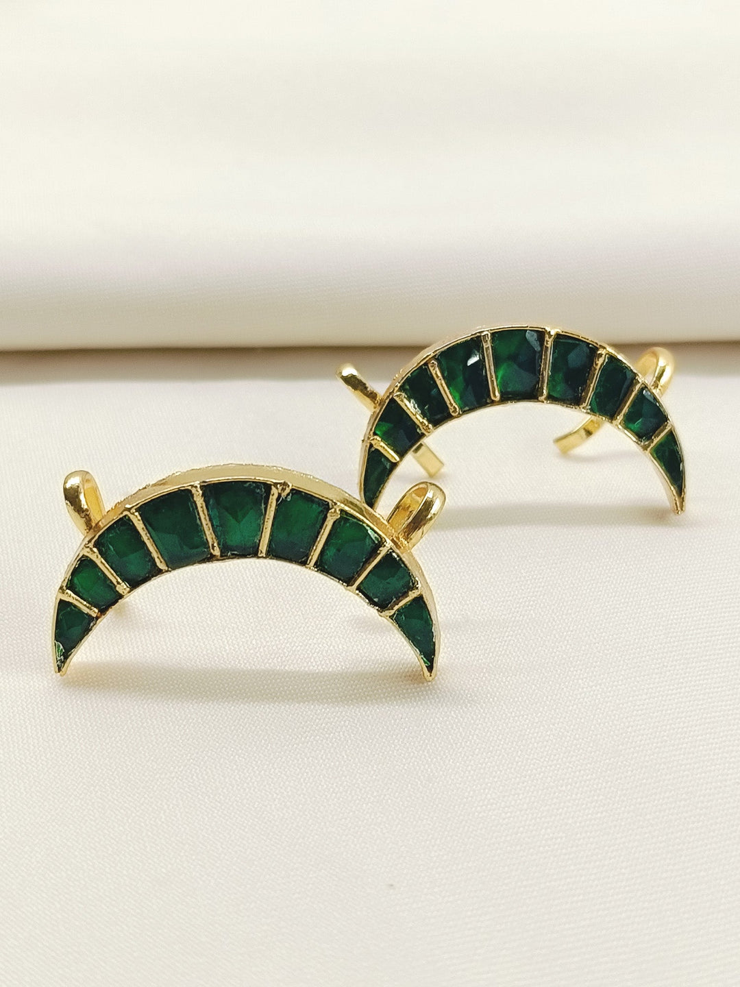 Taruni Green Men's Moon Shape Kundan Earcuff [Price Is For Pair]
