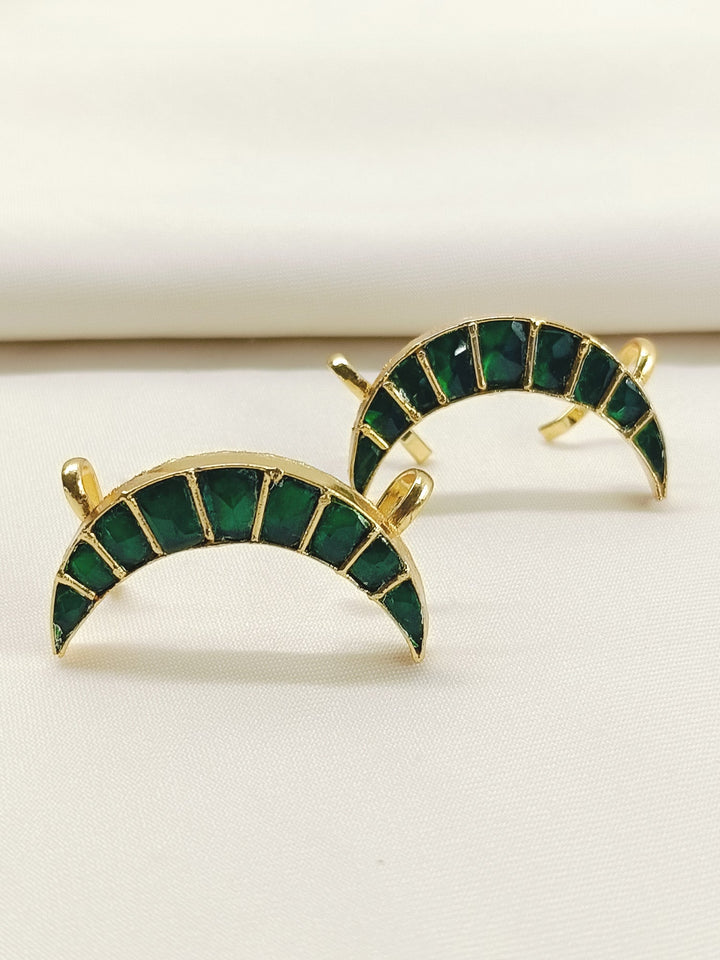 Taruni Green Men's Moon Shape Kundan Earcuff [Price Is For Pair]