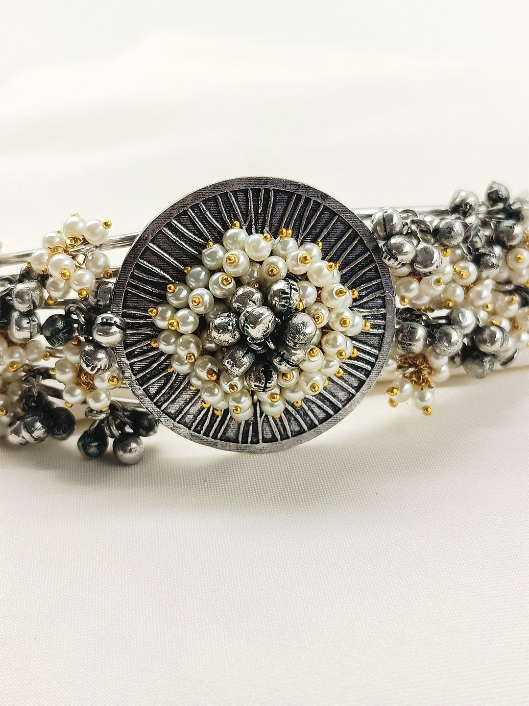 Jayanti White Pearl Oxidized Choker Set