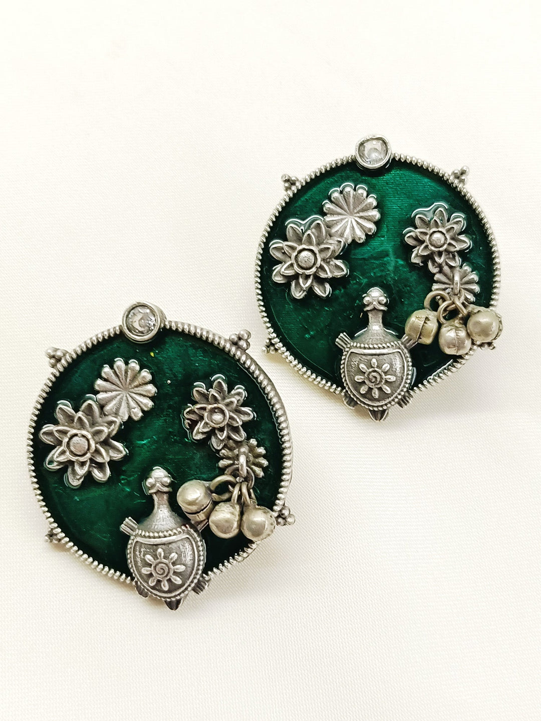 Shyamali Green Oxidized Tops