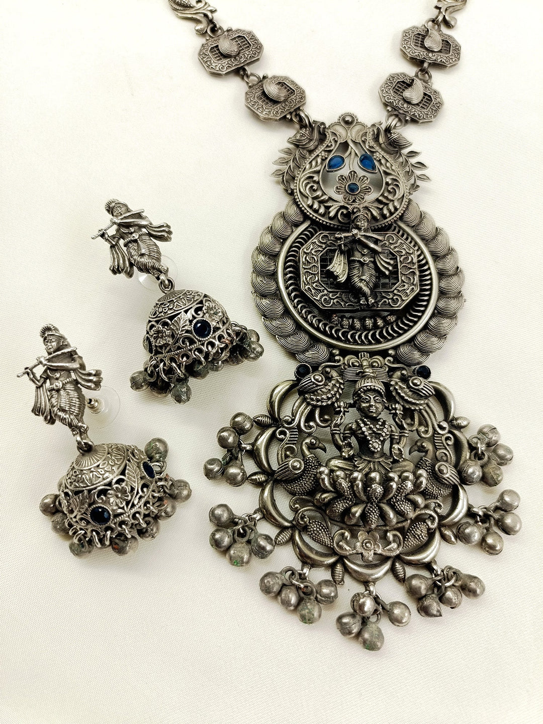 Shrishti Blue Oxidized Necklace Set