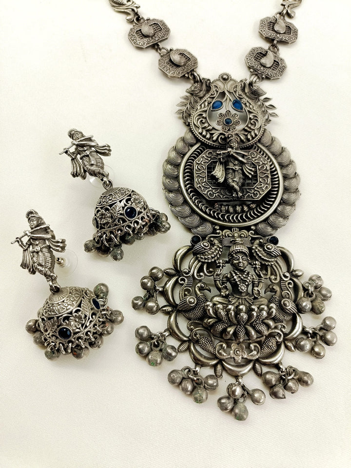 Shrishti Blue Oxidized Necklace Set
