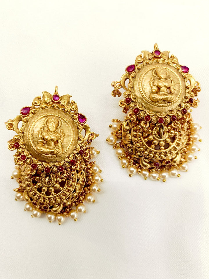 Simrat Ruby Temple Antique Jhumki